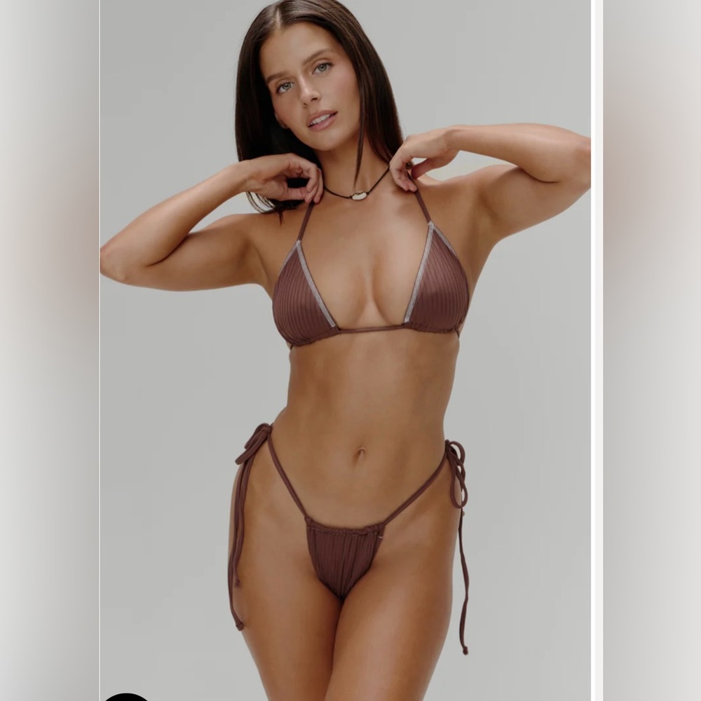 Nick Skimpy Triangle Bikini Top in Brown Sugar